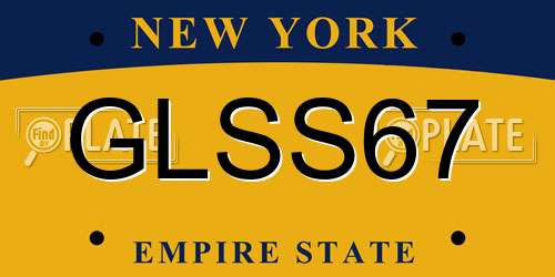 GLSS67 New York License Plate