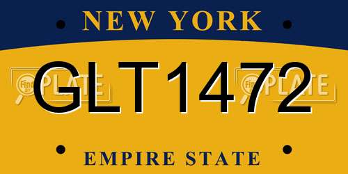 GLT1472 New York License Plate