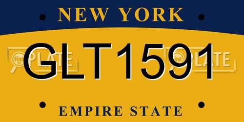 GLT1591 New York License Plate