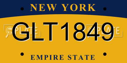 GLT1849 New York License Plate
