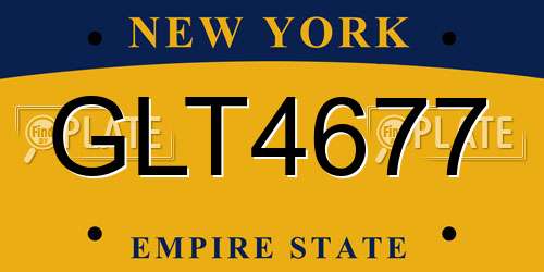 GLT4677 New York License Plate