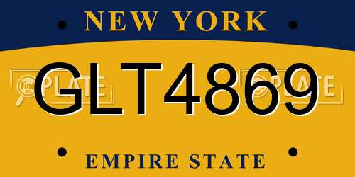 GLT4869 New York License Plate