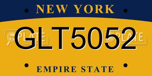 GLT5052 New York License Plate