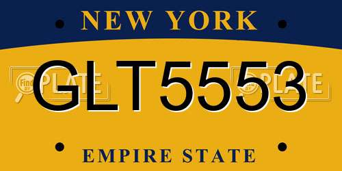GLT5553 New York License Plate