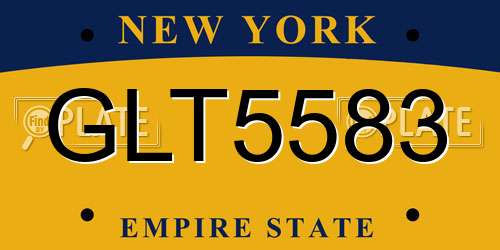 GLT5583 New York License Plate