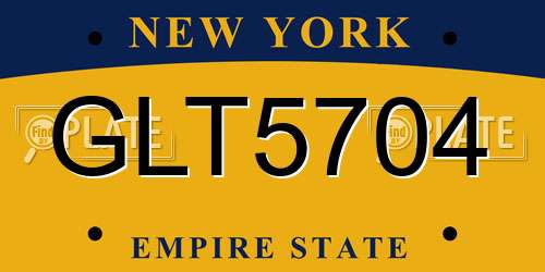 GLT5704 New York License Plate