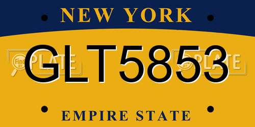 GLT5853 New York License Plate