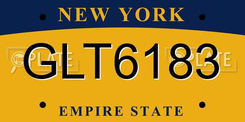 GLT6183 New York License Plate