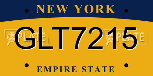 GLT7215 New York License Plate