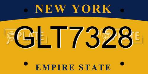 GLT7328 New York License Plate