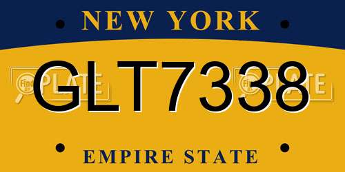 GLT7338 New York License Plate