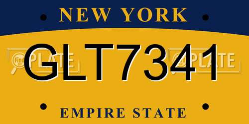 GLT7341 New York License Plate