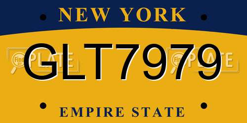 GLT7979 New York License Plate