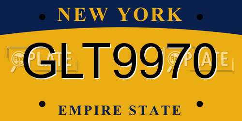 GLT9970 New York License Plate