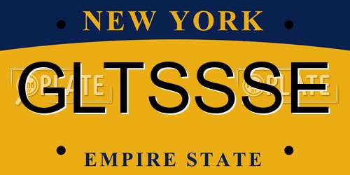 GLTSSSE New York License Plate