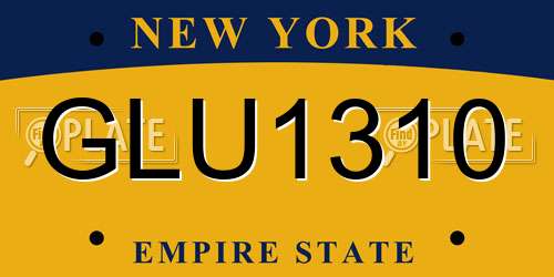 GLU1310 New York License Plate