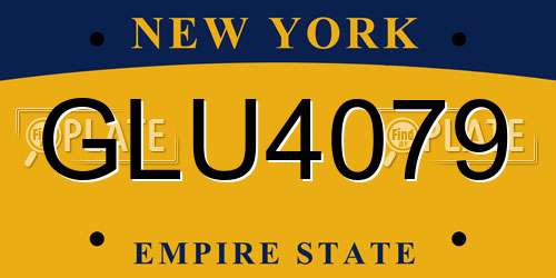 GLU4079 New York License Plate