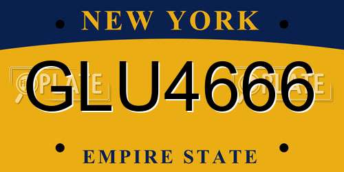 GLU4666 New York License Plate