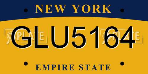 GLU5164 New York License Plate