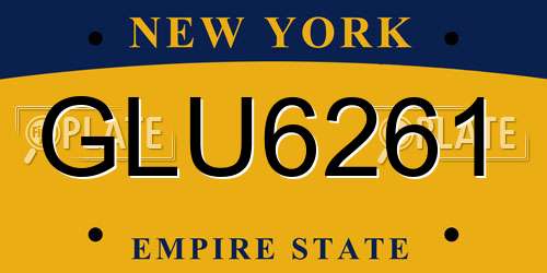 GLU6261 New York License Plate