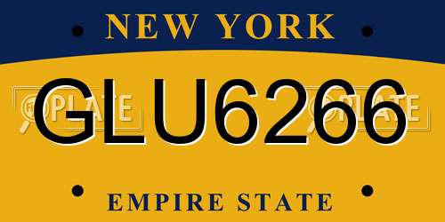 GLU6266 New York License Plate