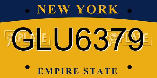GLU6379 New York License Plate
