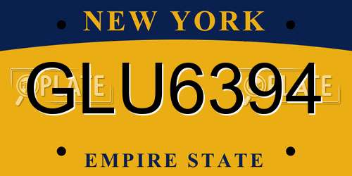 GLU6394 New York License Plate