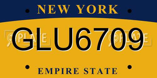 GLU6709 New York License Plate