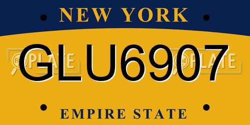 GLU6907 New York License Plate