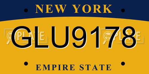 GLU9178 New York License Plate