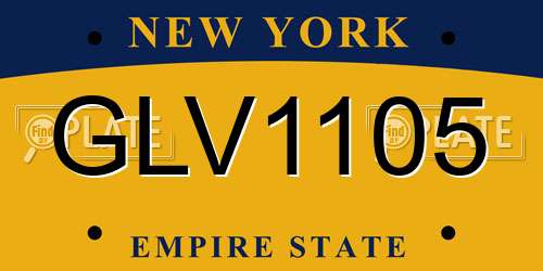 GLV1105 New York License Plate