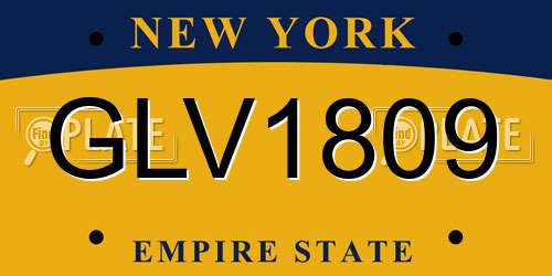 GLV1809 New York License Plate
