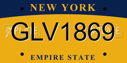 GLV1869 New York License Plate