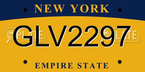 GLV2297 New York License Plate