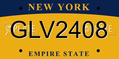 GLV2408 New York License Plate