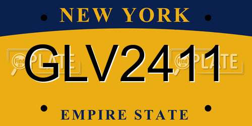 GLV2411 New York License Plate