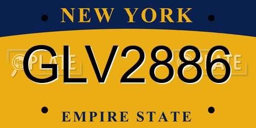 GLV2886 New York License Plate