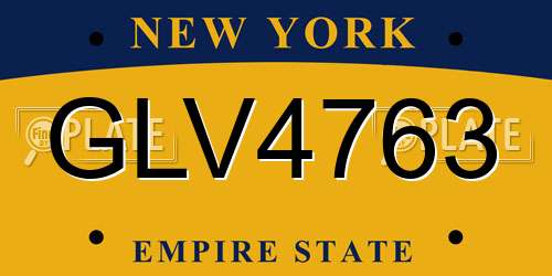 GLV4763 New York License Plate