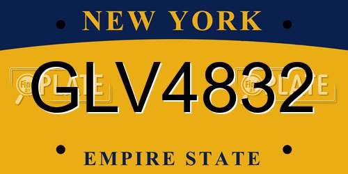 GLV4832 New York License Plate