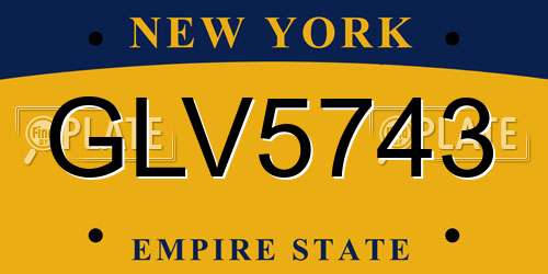GLV5743 New York License Plate