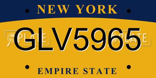 GLV5965 New York License Plate