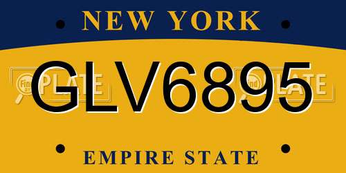 GLV6895 New York License Plate