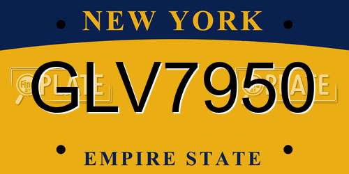 GLV7950 New York License Plate