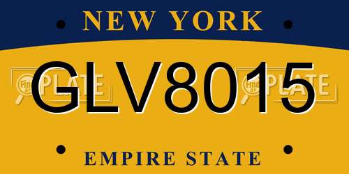 GLV8015 New York License Plate