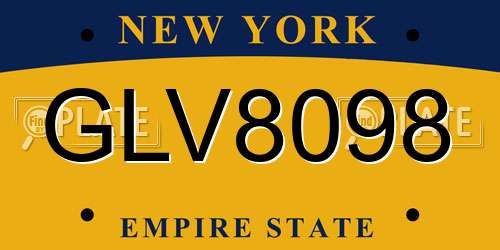 GLV8098 New York License Plate