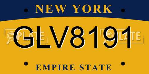 GLV8191 New York License Plate
