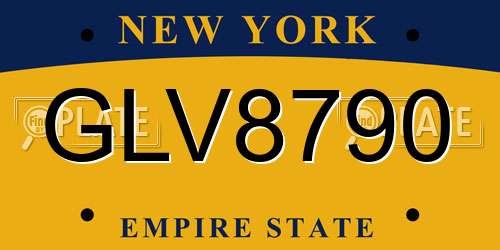 GLV8790 New York License Plate