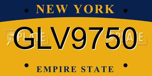 GLV9750 New York License Plate