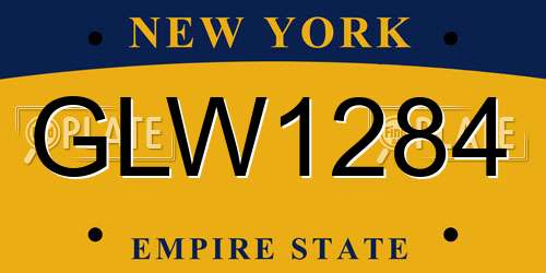 GLW1284 New York License Plate