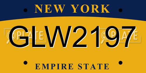 GLW2197 New York License Plate